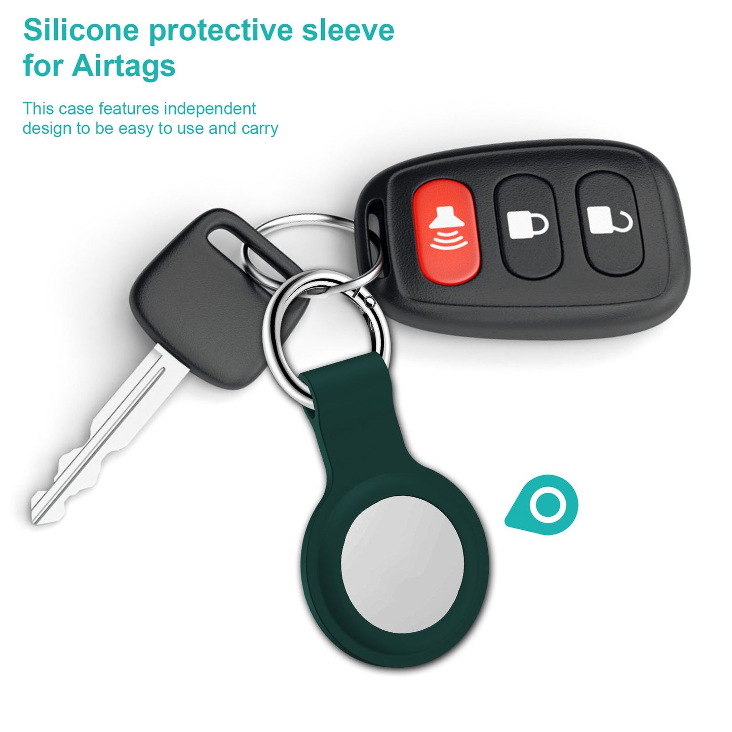 Silicone Protective Cover For AirTag Case Keychain - Wristwatchstraps.co