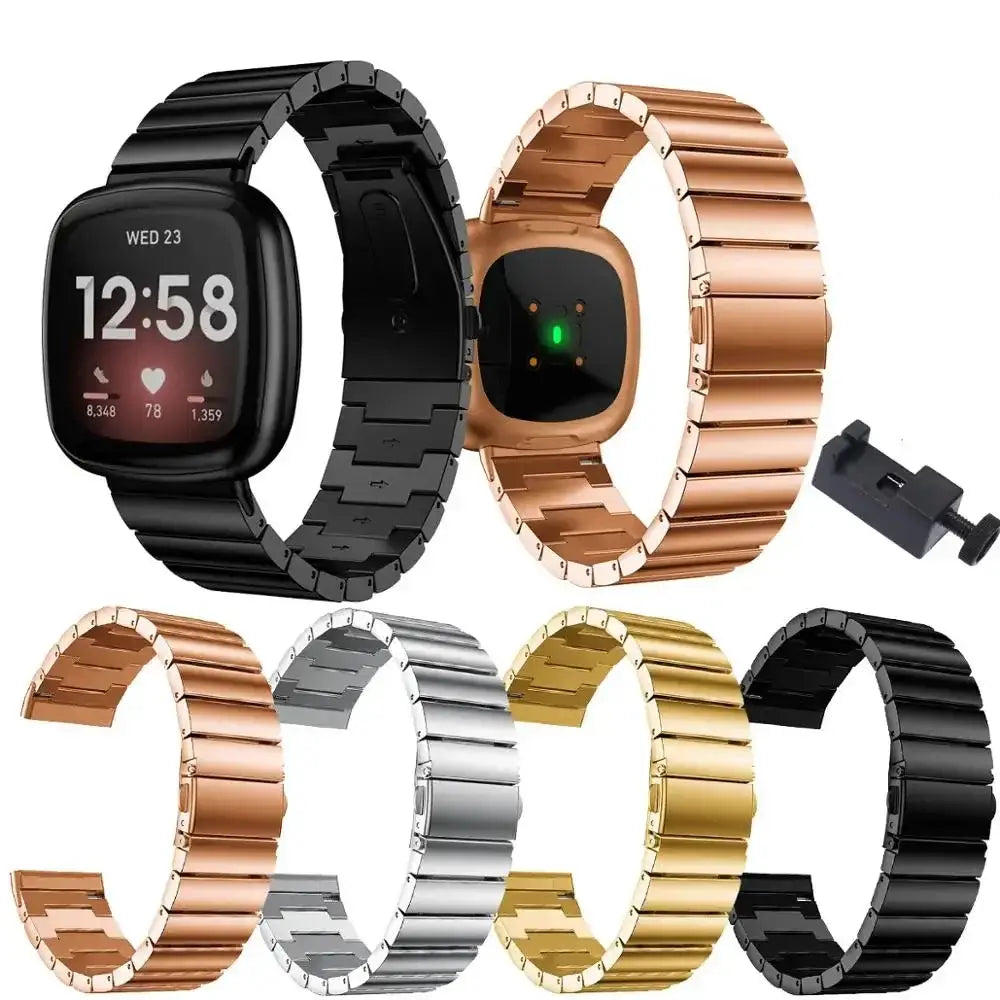 Fitbit Versa & Sense Stainless Steel Band - Classy Strap BandsCo Straps