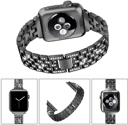 Apple Watch Bedazzled Stainless Steel Strap - Elegant Design BandsCo Straps