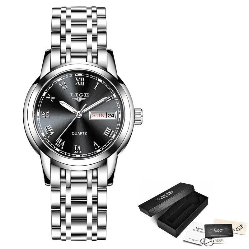 Women's Two Tone Stainless Steel Bracelet Watch Slim BandsCo Straps