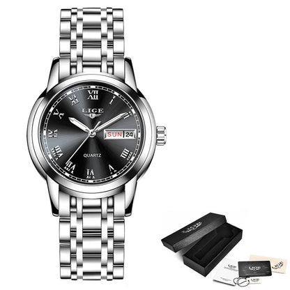 Women's Two Tone Stainless Steel Bracelet Watch Slim BandsCo Straps
