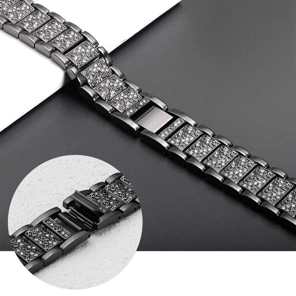 Fitbit Charge 6, 5, 4, 3 Metal Band Luxury Rhinestone Strap BandsCo Straps