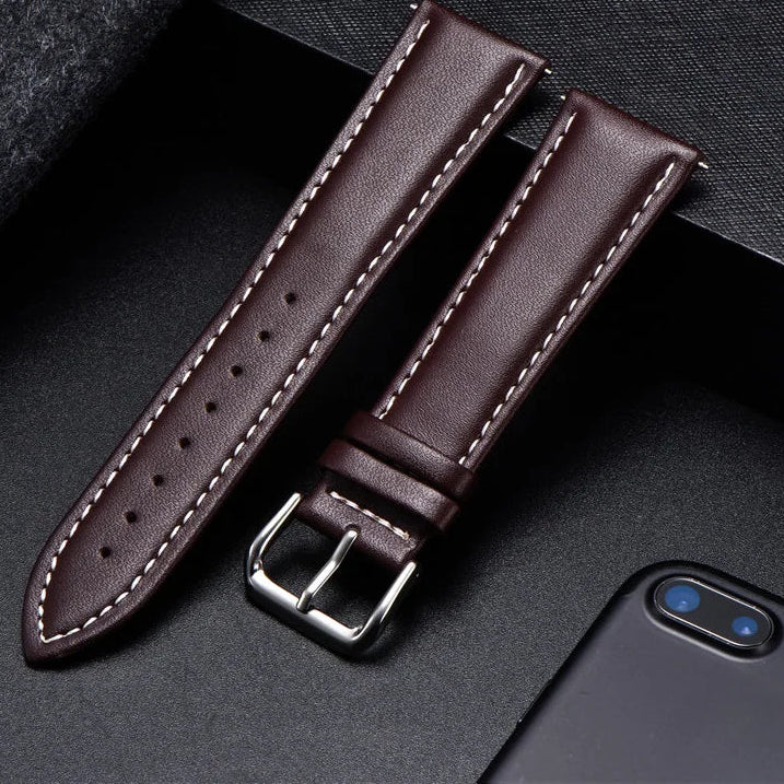 Motorola Moto Watch Band, Soft Calfskin Leather Strap, Steel Buckle BandsCo Straps