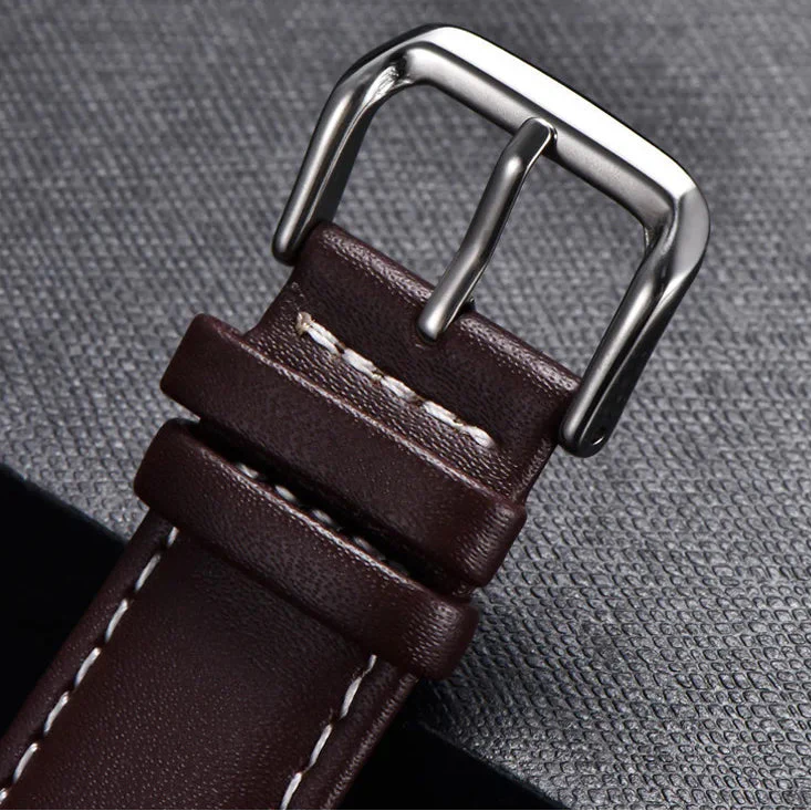 COROS Calfskin Leather Watch Band - Soft Wrist Strap with Silver Buckle BandsCo Straps