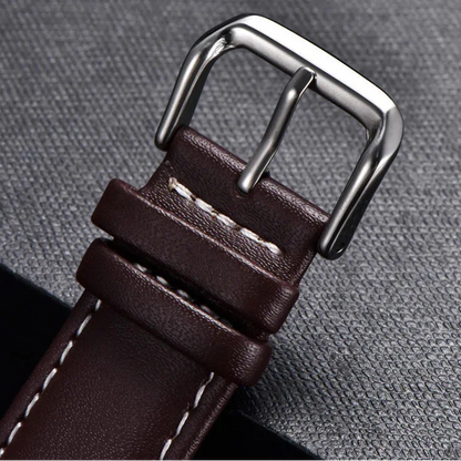 COROS Calfskin Leather Watch Band - Soft Wrist Strap with Silver Buckle BandsCo Straps