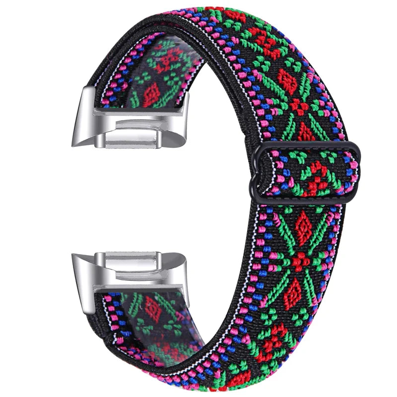 Fitbit Charge 6 5 Nylon Strap - Elastic Sport Fabric Design BandsCo Straps