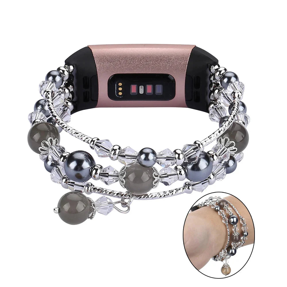 Fitbit Charge 6, 5, 4, 3, Fashion Beaded Strap BandsCo Straps