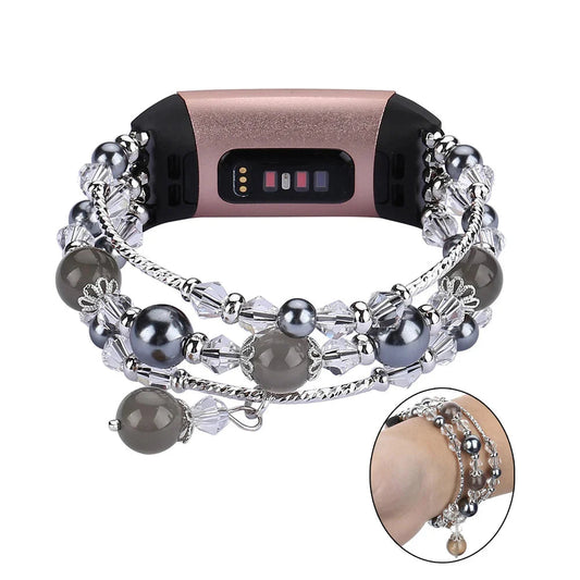 Fitbit Charge 6, 5, 4, 3, Fashion Beaded Strap BandsCo Straps