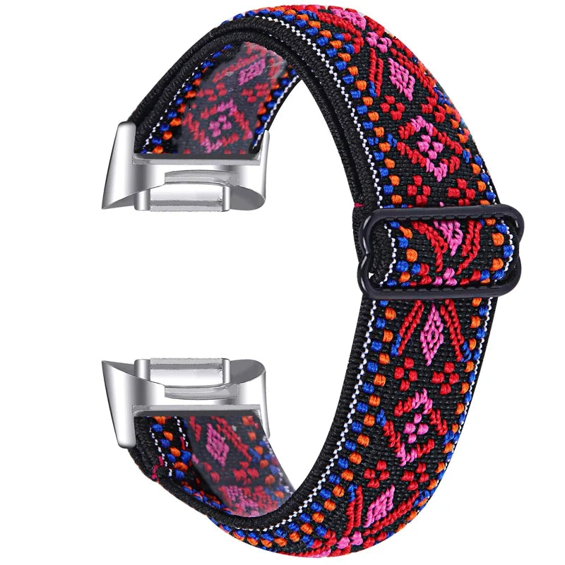 Fitbit Charge 6 5 Nylon Strap - Elastic Sport Fabric Design BandsCo Straps