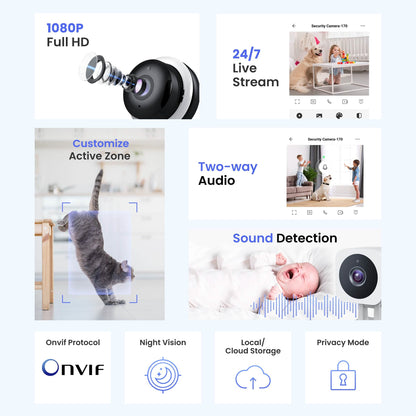 3MP Wireless Smart AI Home Security Camera – Two-Way Audio, Motion Detection, Night Vision DailySale