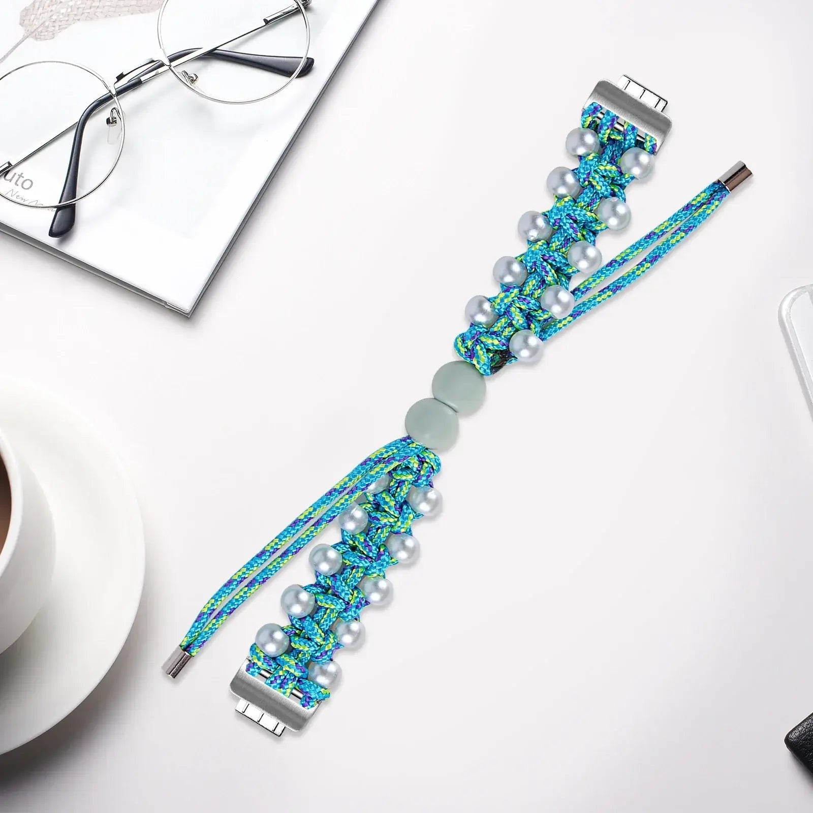 Fitbit Inspire 3, 2, 1, HR Braided Bead Band - Stylish Strap BandsCo Straps