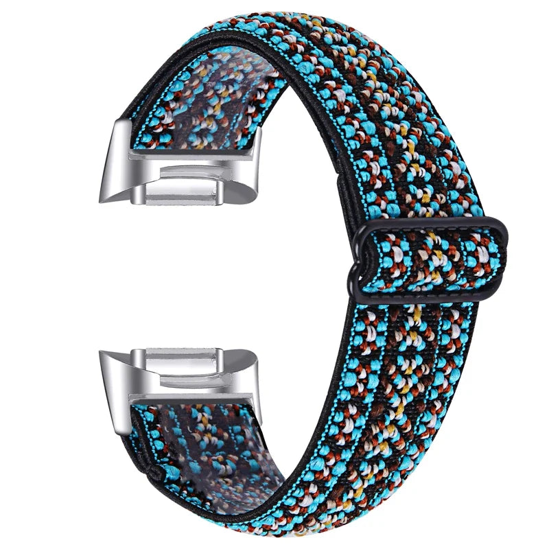 Fitbit Charge 6 5 Nylon Strap - Elastic Sport Fabric Design BandsCo Straps
