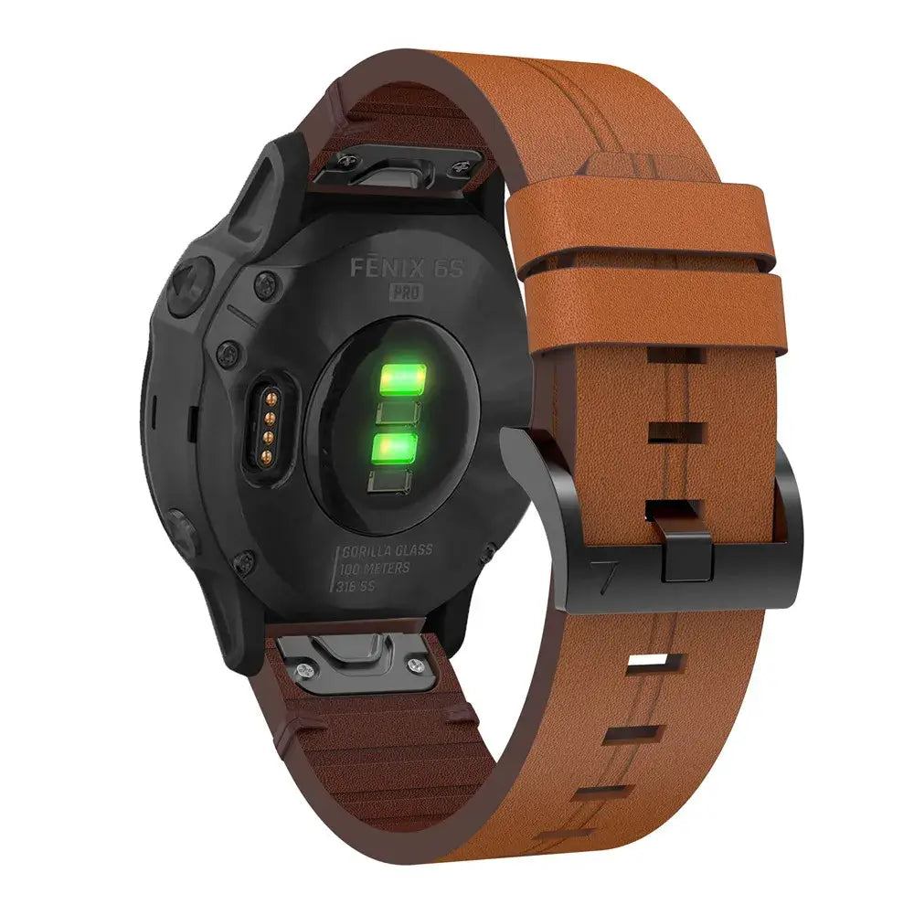 Garmin Soft Leather Band - QuickFit Stylish Upgrade BandsCo Straps