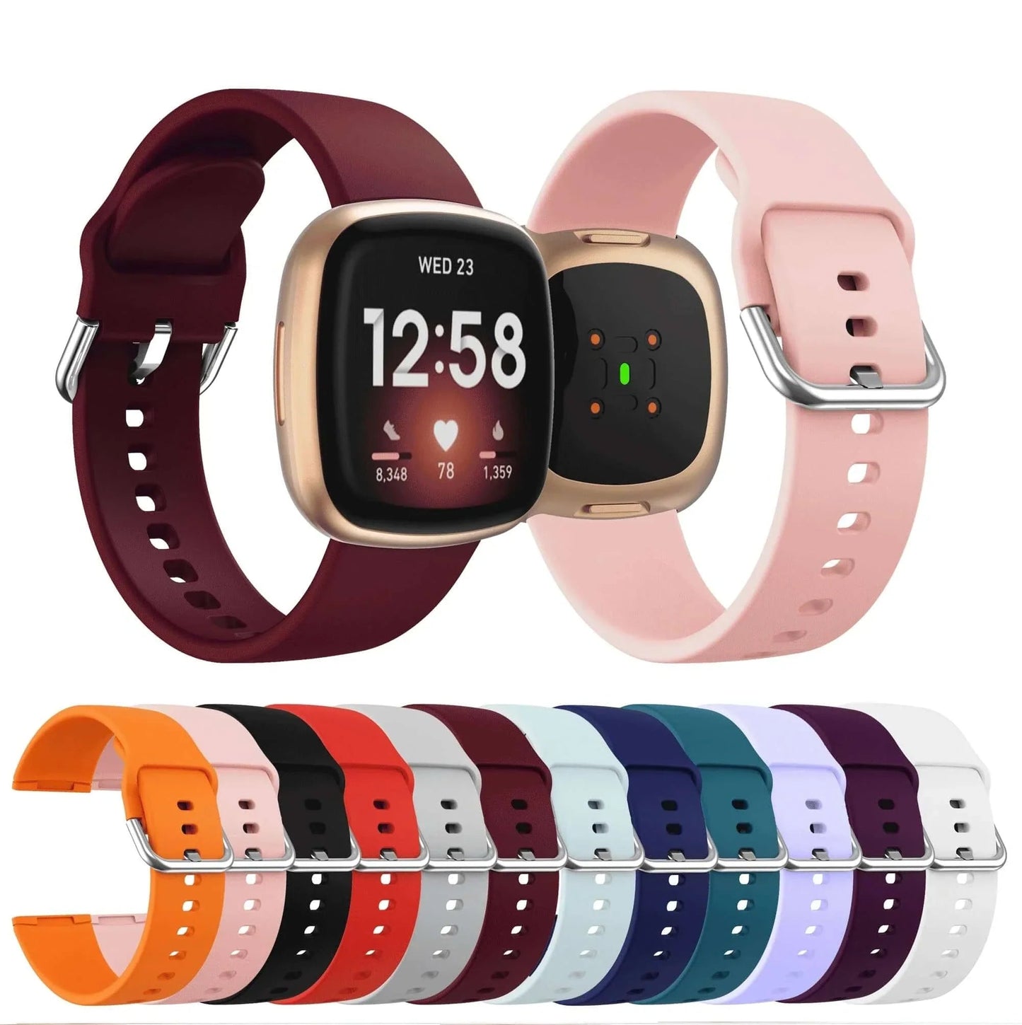 Fitbit Versa & Sense Silicone Strap - Soft and Flexible BandsCo Straps