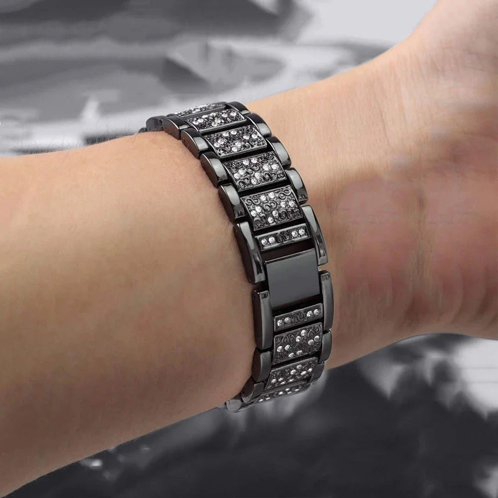 Fitbit Charge 6, 5, 4, 3 Metal Band Luxury Rhinestone Strap BandsCo Straps