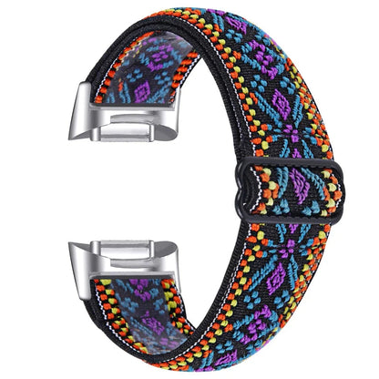 Fitbit Charge 6 5 Nylon Strap - Elastic Sport Fabric Design BandsCo Straps
