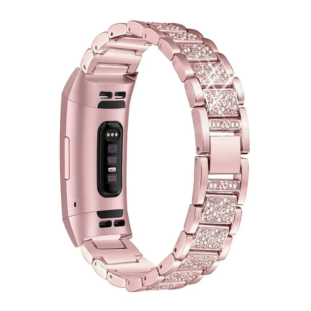 Fitbit Charge 6, 5, 4, 3 Metal Band Luxury Rhinestone Strap BandsCo Straps