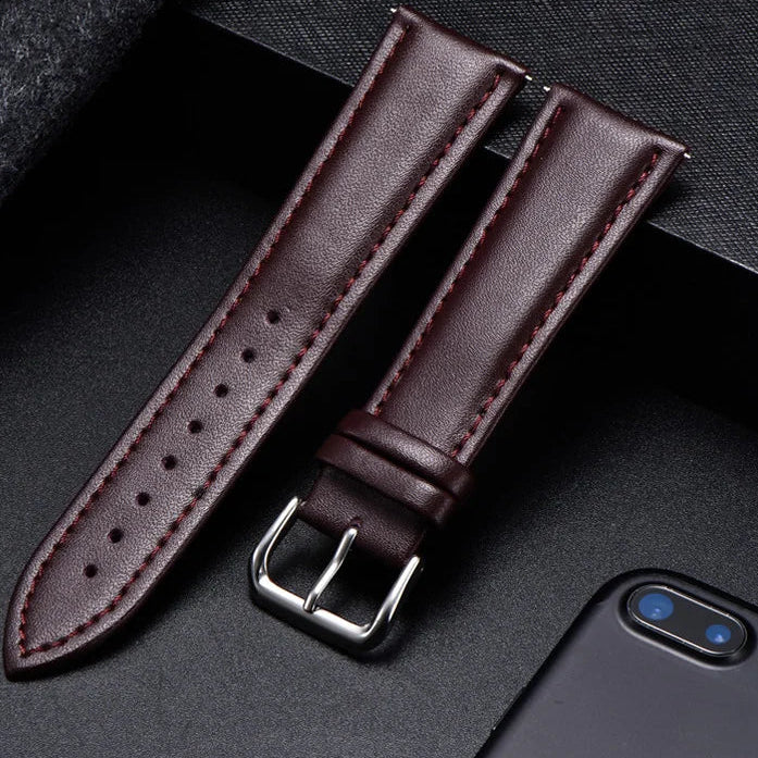 Motorola Moto Watch Band, Soft Calfskin Leather Strap, Steel Buckle BandsCo Straps