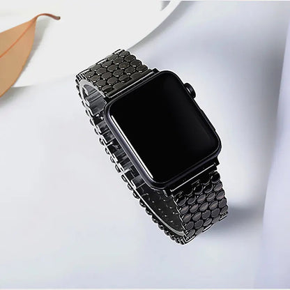 Apple Watch Stainless Steel Strap - Sleek Fish-Scale Design BandsCo Straps