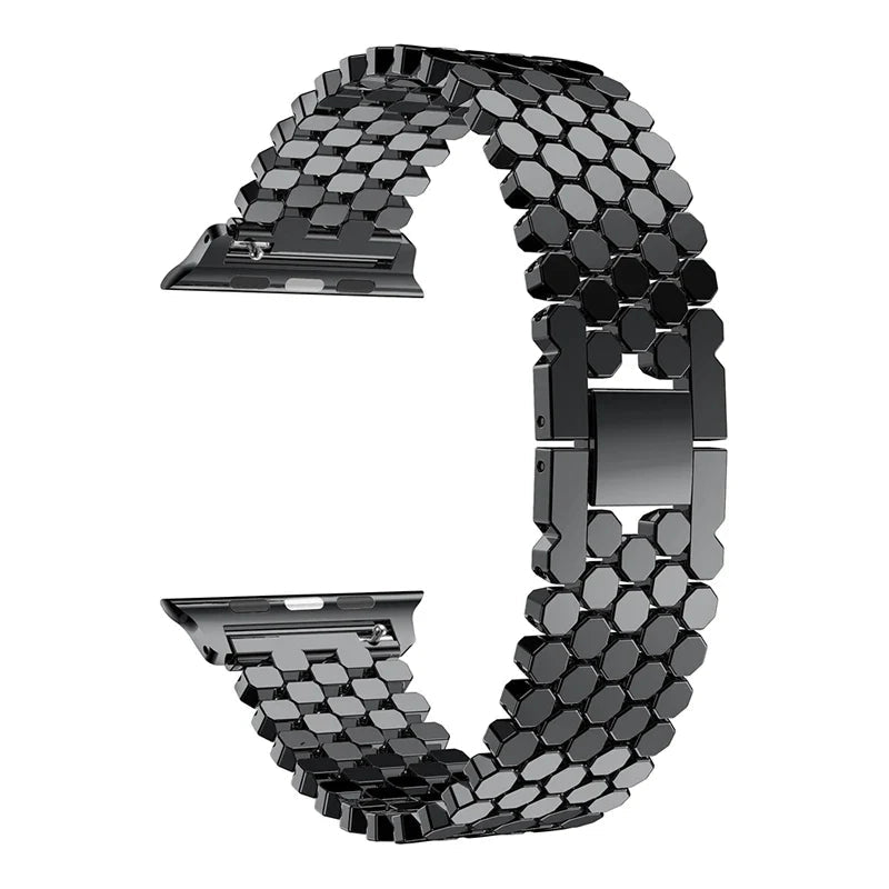 Apple Watch Stainless Steel Strap - Sleek Fish-Scale Design BandsCo Straps