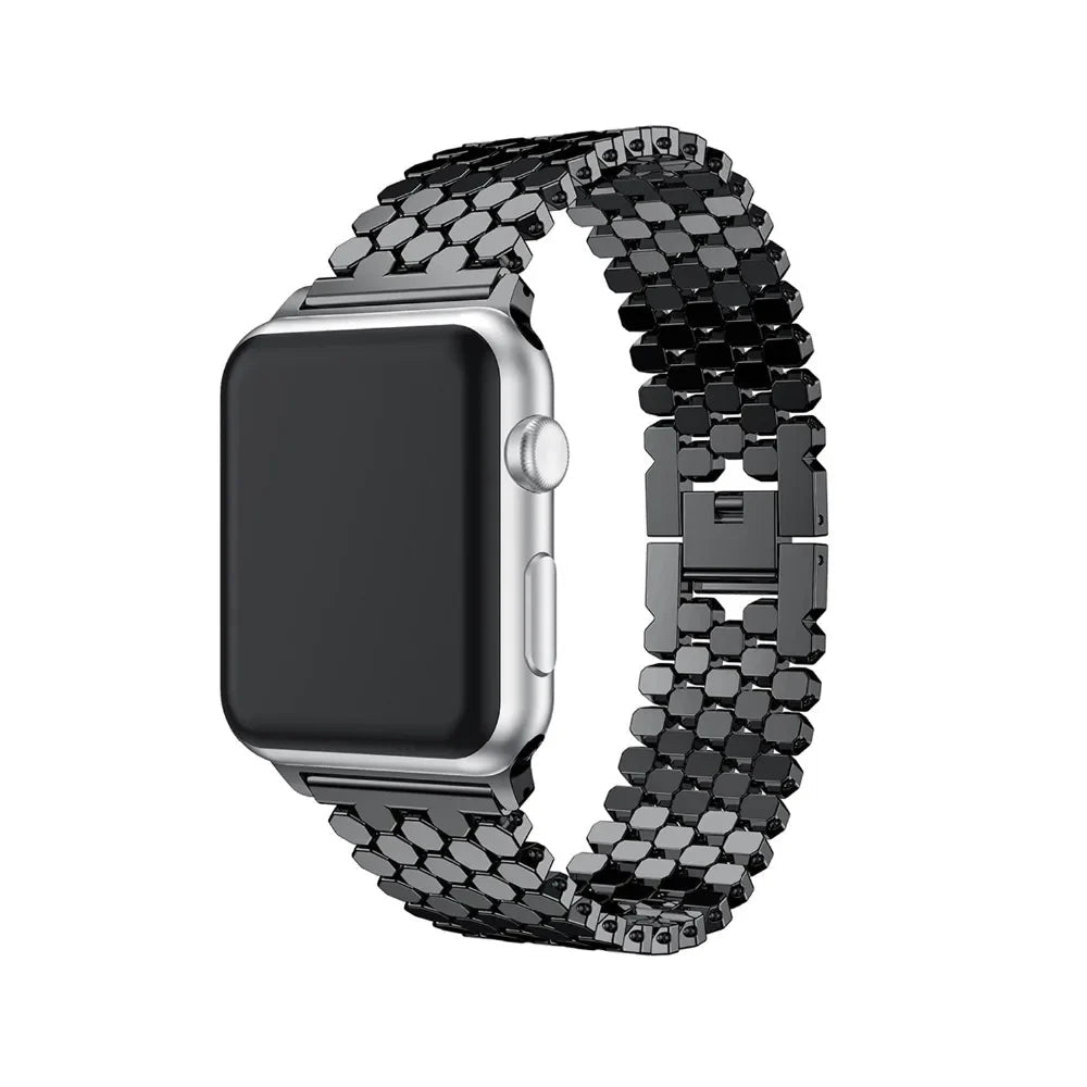 Apple Watch Stainless Steel Strap - Sleek Fish-Scale Design BandsCo Straps