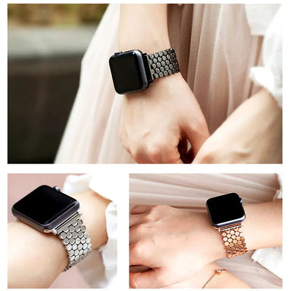 Apple Watch Stainless Steel Strap - Sleek Fish-Scale Design BandsCo Straps