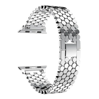 Apple Watch Stainless Steel Strap - Sleek Fish-Scale Design BandsCo Straps
