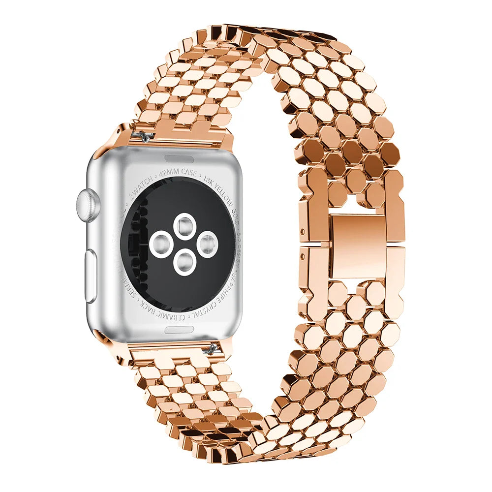 Apple Watch Stainless Steel Strap - Sleek Fish-Scale Design BandsCo Straps