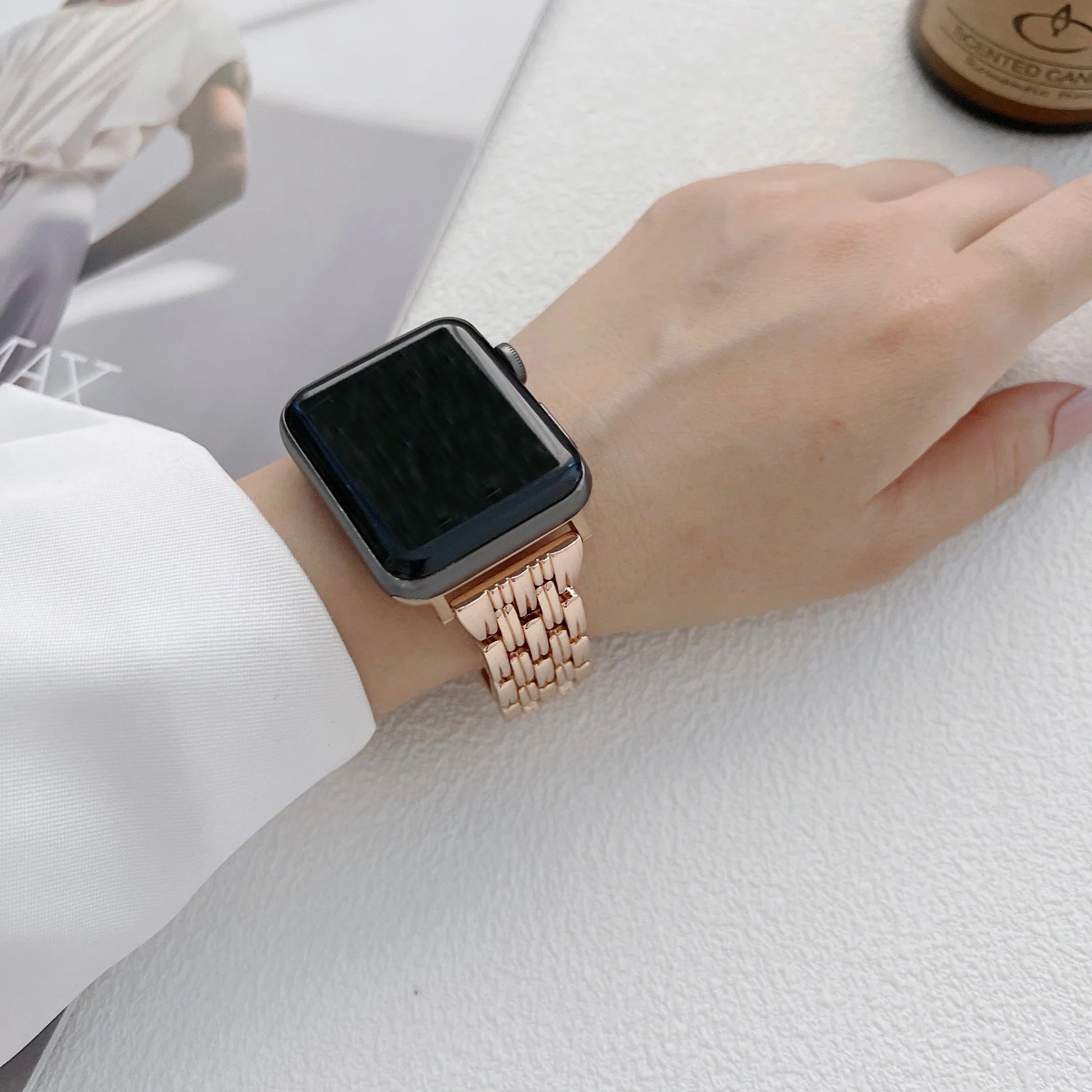 Apple Watch Stainless Steel Band - Luxury Diamond Design BandsCo Straps
