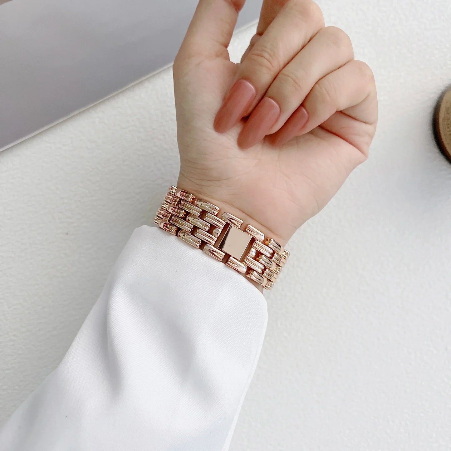 Apple Watch Stainless Steel Band - Luxury Diamond Design BandsCo Straps