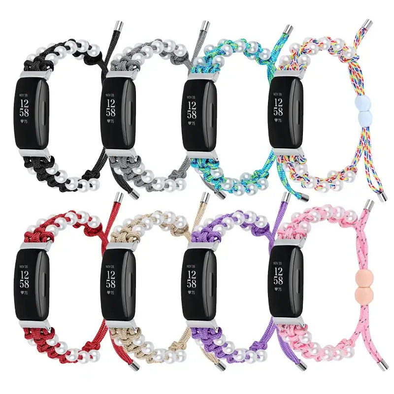 Fitbit Inspire 3, 2, 1, HR Braided Bead Band - Stylish Strap BandsCo Straps