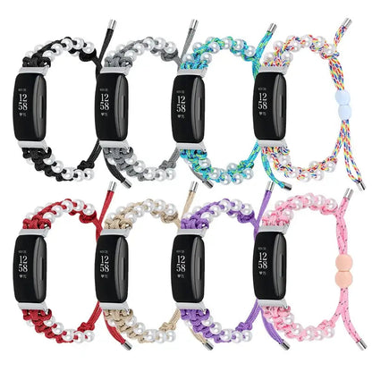 Fitbit Inspire 3, 2, 1, HR Braided Bead Band - Stylish Strap BandsCo Straps