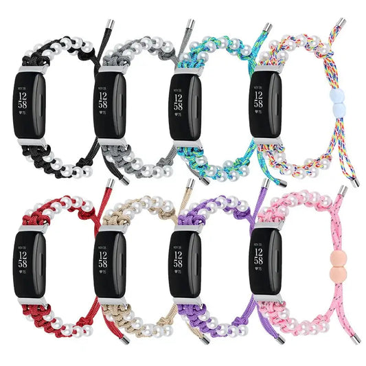 Fitbit Inspire 3, 2, 1, HR Braided Bead Band - Stylish Strap BandsCo Straps