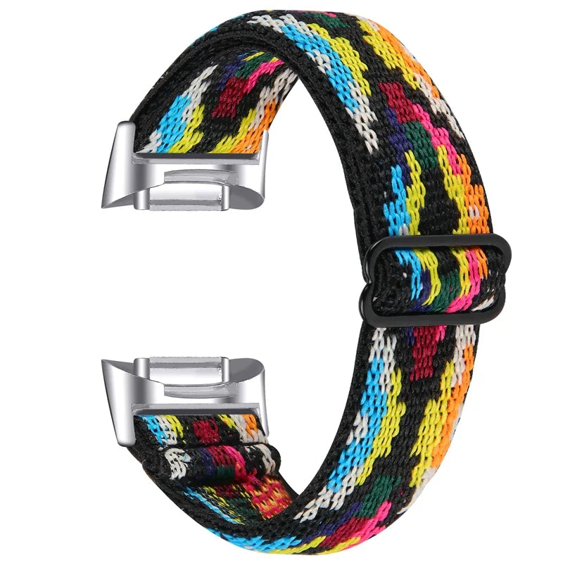 Fitbit Charge 6 5 Nylon Strap - Elastic Sport Fabric Design BandsCo Straps