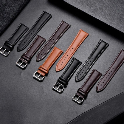 COROS Calfskin Leather Watch Band - Soft Wrist Strap with Silver Buckle BandsCo Straps
