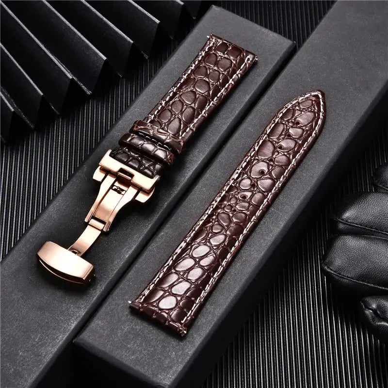 Suunto Genuine Leather Band - Crocodile Pattern Classic BandsCo Straps