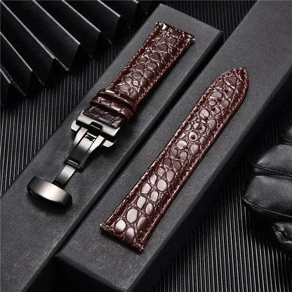 Suunto Genuine Leather Band - Crocodile Pattern Classic BandsCo Straps
