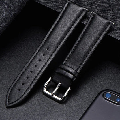 COROS Calfskin Leather Watch Band - Soft Wrist Strap with Silver Buckle BandsCo Straps