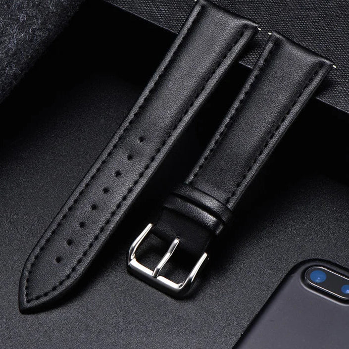 Motorola Moto Watch Band, Soft Calfskin Leather Strap, Steel Buckle BandsCo Straps