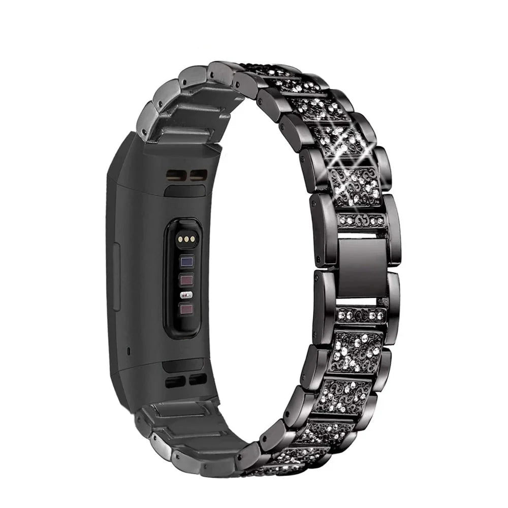 Fitbit Charge 6, 5, 4, 3 Metal Band Luxury Rhinestone Strap BandsCo Straps