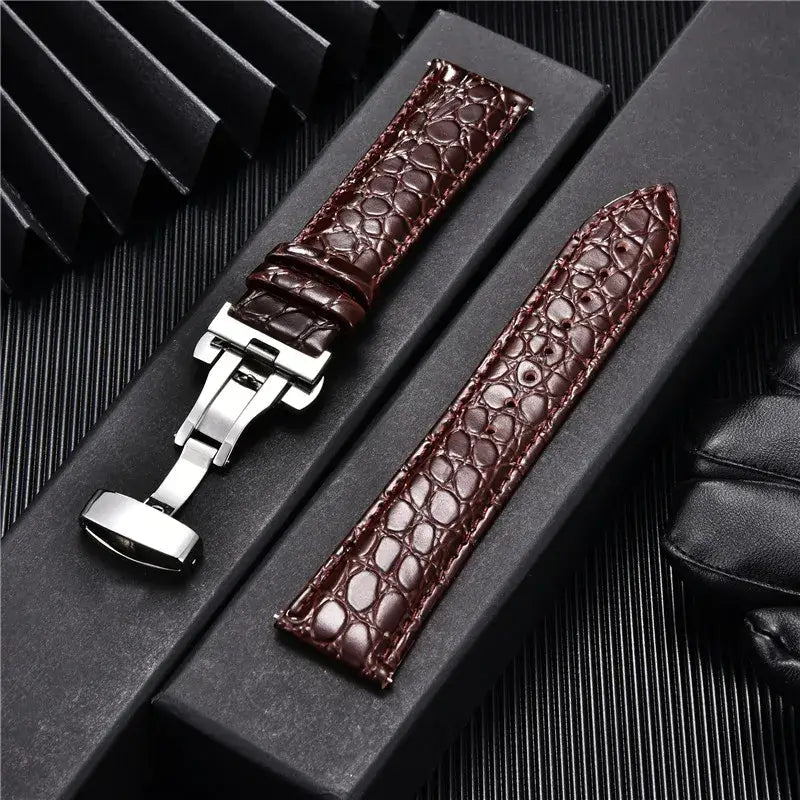 Suunto Genuine Leather Band - Crocodile Pattern Classic BandsCo Straps