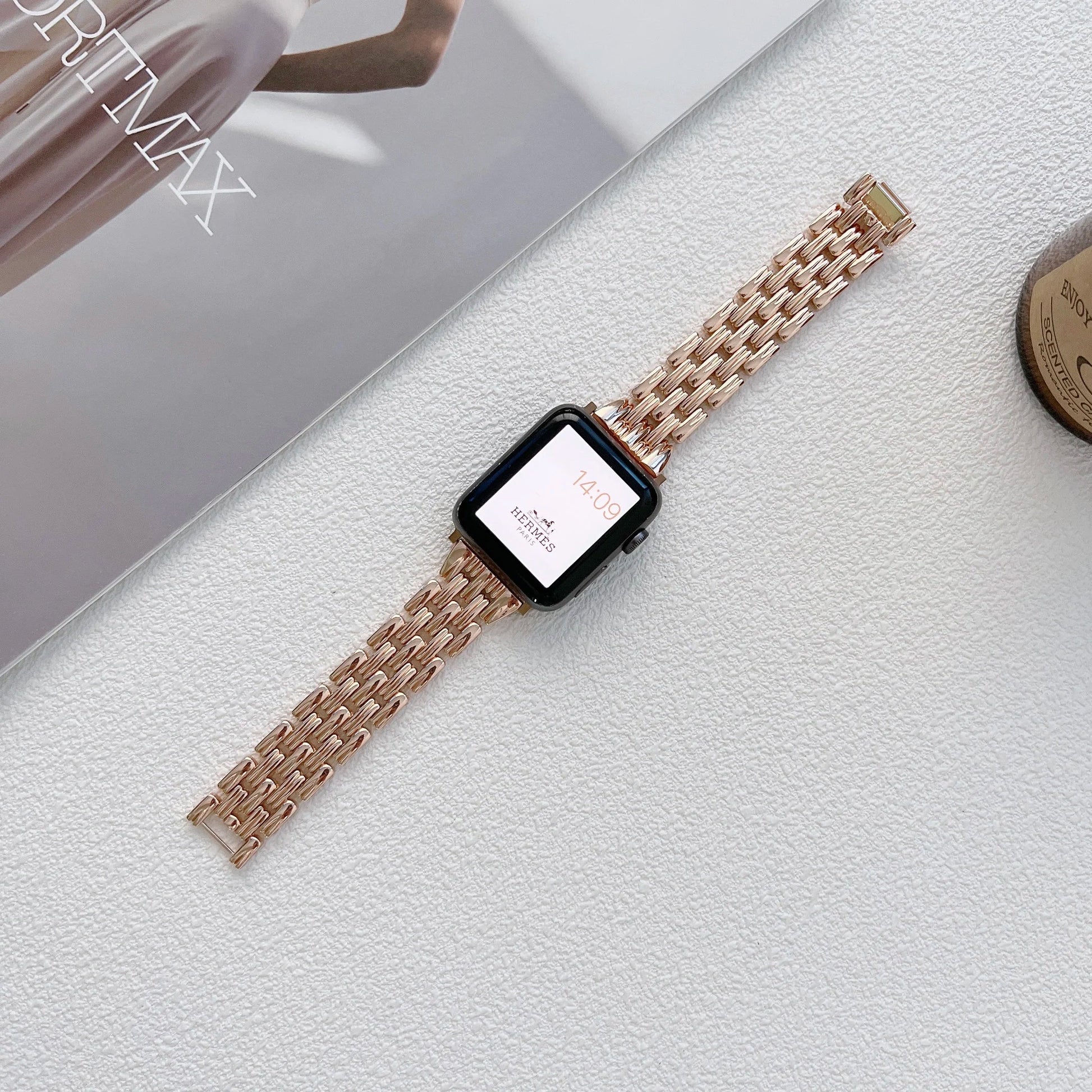 Apple Watch Stainless Steel Band - Luxury Diamond Design BandsCo Straps