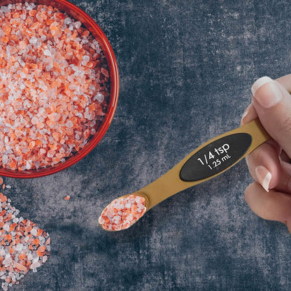 8-Piece: Double Sided Stackable Copper Magnetic Measuring Spoons Set with Leveler DailySale