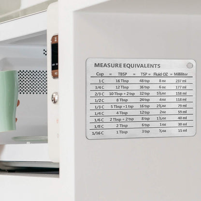 Stainless Steel Measurement Conversion Chart With Strong Magnet For Cups, Tablespoons, Teaspoons, Fluid Oz And Milliliters Conversions DailySale