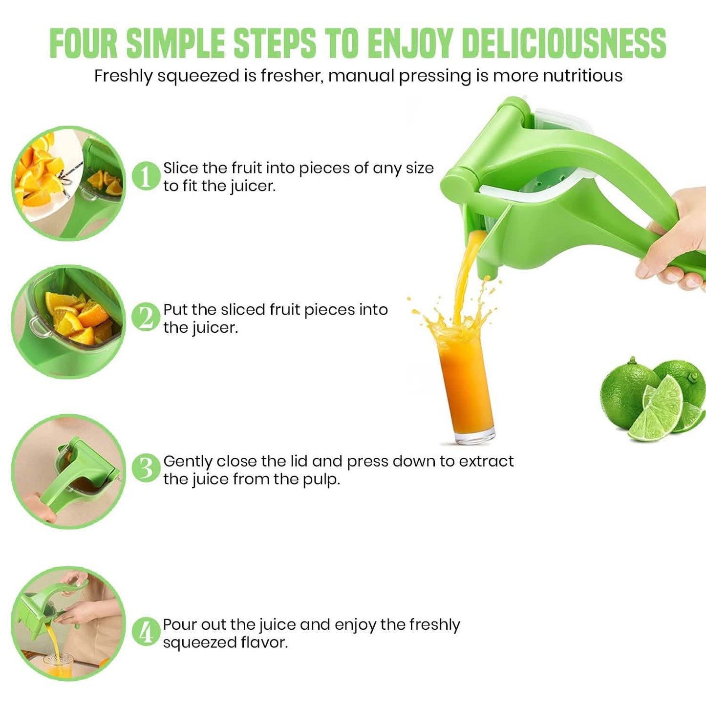 Portable Manual Press Juicer Extractor Squeezer Squash DailySale