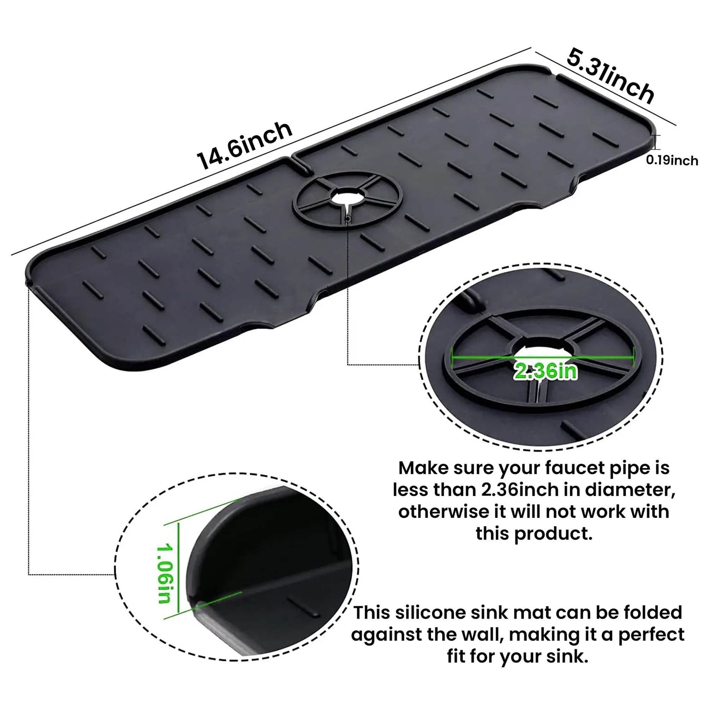 Silicone Kitchen Sink Faucet Splash Guard and Drip Catcher Tray DailySale