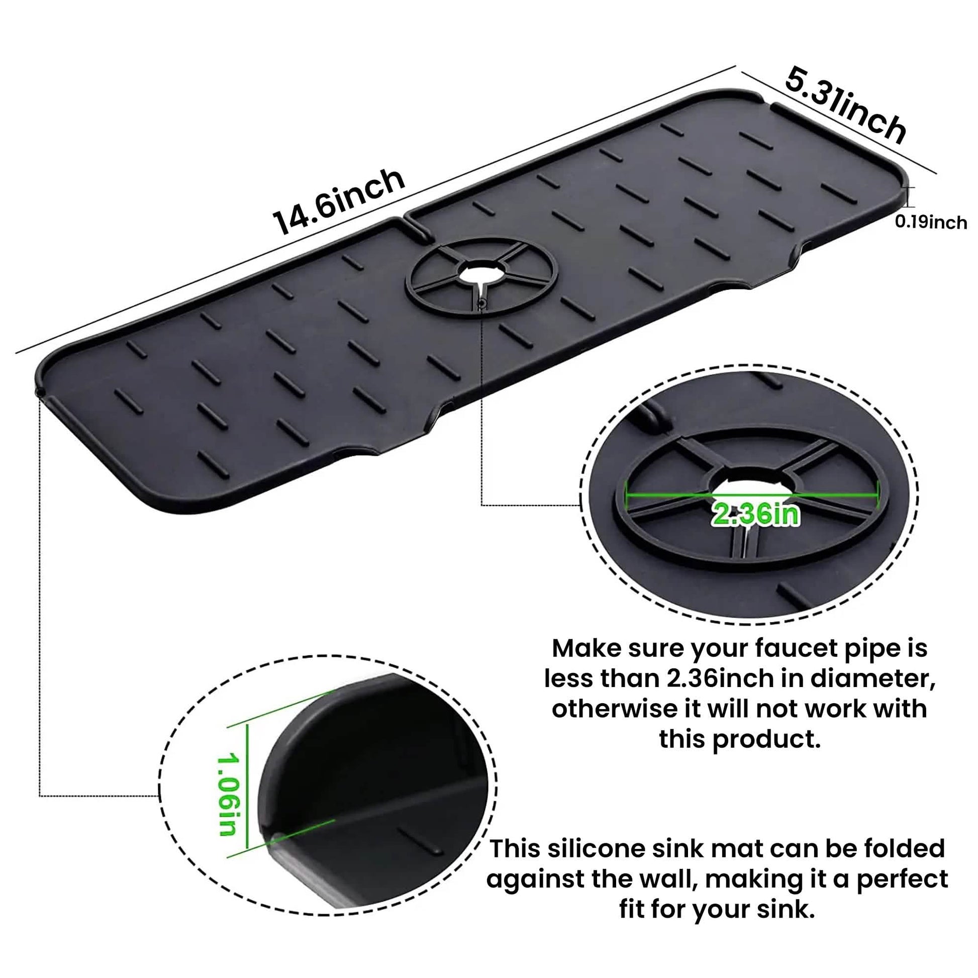 Silicone Kitchen Sink Faucet Splash Guard and Drip Catcher Tray DailySale