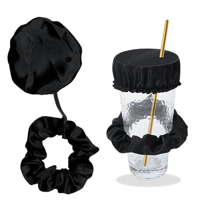 Reusable Anti-Spike Scrunchie Drink Mug Glass Cover Cap Headband with Straw Hole for Covering Drinks Party, Club, Disco DailySale