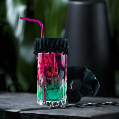 Reusable Anti-Spike Scrunchie Drink Mug Glass Cover Cap Headband with Straw Hole for Covering Drinks Party, Club, Disco DailySale