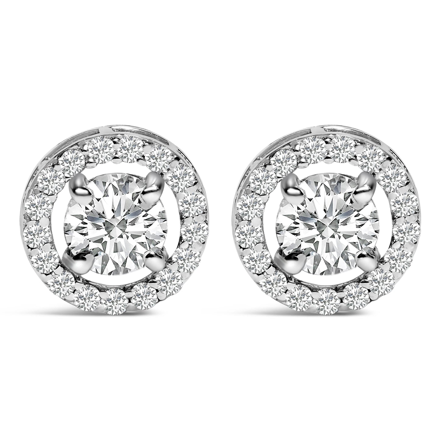 Men's 14K White Gold 1 3/4 Cttw Lab Grown Diamond Halo Cufflink Bids.com